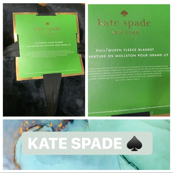kate spade Other - Kate Spade Black Plush Fleece Full/Queen Blanket
